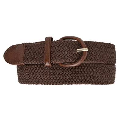 Imagen de Mariscal Cartera para hombre elástica cubierta trenzada hebilla elástico Cinturón (Big &amp; Tall disponible) Marrón