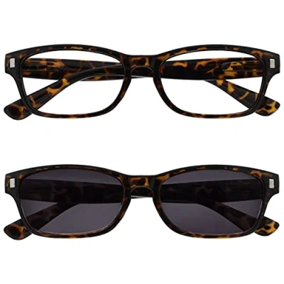 Imagen de La Compañía Gafas De Lectura Marrón Carey Lectores Con UV400 Sol Valor Paquete Doble Hombres Mujeres RS10 2 +1,00