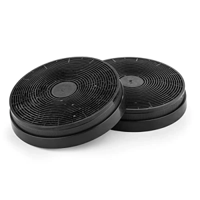 Imagen de Klarstein Filtros de carbón activo para campanas extractoras, No es necesario otro artículo la conversión, Dimensiones aprox. 175 x 35 mm (Diámetro Alto), Negro