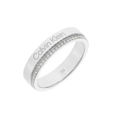 Imagen de Calvin Klein Minimal Linear Anillo silvercoloured, Mujer, Talla: 56, Silver coloured