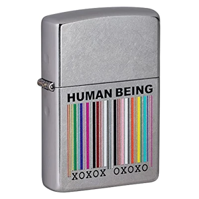 Imagen de Zippo Human Being Design, Color Image Street Chrome Mechero, rellenable, en una Caja de Regalo (49578)