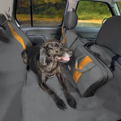 Imagen de Kurgo Wander Funda de Asiento Coche para Perros, Tipo Hamaca, Impermeable, Protector Mascotas, Gris