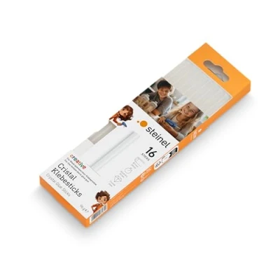 Imagen de Steinel 084622 Glue Sticks 85C Crystal, Barras Transparentes de 7 mm, 16 Cartuchos Pegamento termofusible, para Pistola encoladora GlueMatic 1007 LT