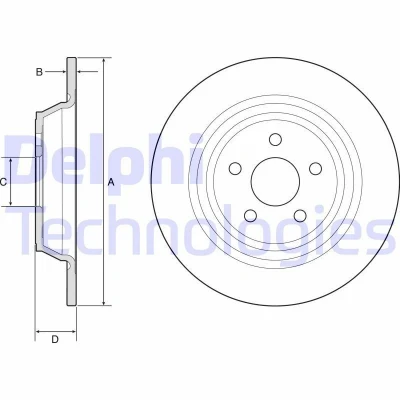 Imagen de DELPHI BG4782C Disco de freno 316 11 5 macizo revestido sin procesar cojinete rueda, anillo sensor ABS FORD: KUGA 2, S Max Mk2