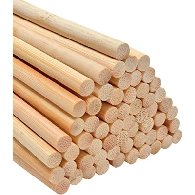 Imagen de 100 Piezas Palos de Madera para Manualidades, sin acabado， Palitos Natural Redondos Artesanía DIY, DIY Proyectos Artesanías Modelo.(15 cm* 0.5cm)