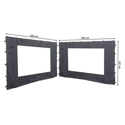 Imagen de Quick Star 2 Laterales con Ventana de PVC para Rank Carpa 3 x 4 m Aspecto Pared Antracita