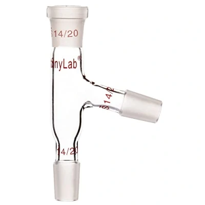 Imagen de Adaptador de destilación StonyLab 3 vías con juntas 14/20 para aparatos
