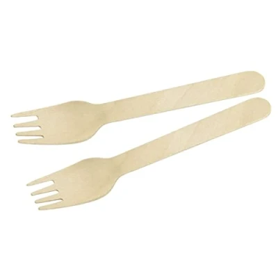 Imagen de Fackelmann 31026 tenedores desechables de madera FSC, uso único, biodegradables, certificada 16 x 2,5 cm