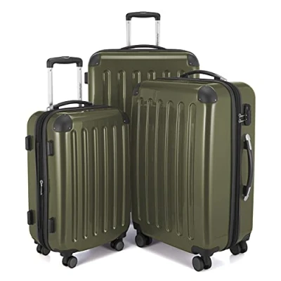 Imagen de HAUPTSTADTKOFFER Alex R2 Juego de 3 maletas, Maletas rígidas, Trolley, Equipaje viaje mate, Set viaje, 4 ruedas dobles (S, M y L), Palta