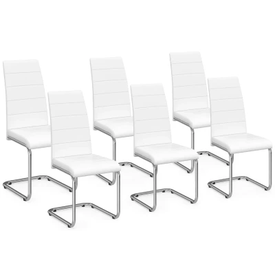Imagen de IDMarket Juego de 6 sillas MIA blancas para comedor