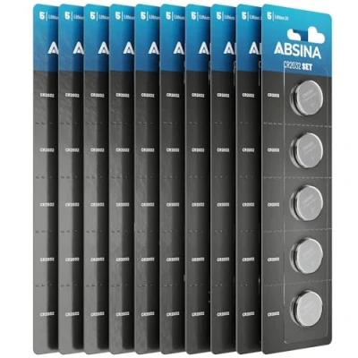 Imagen de ABSINA 50x Pila CR2032 3V Pilas 2032 Boton a Prueba de Fugas y duraderas para Mando Coche Mucho más Piles CR2032, bateria, Lithium