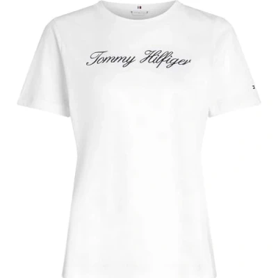 Imagen de Tommy Hilfiger Script Regular Camiseta estampada, Mujer, Talla: XXS, Ecru
