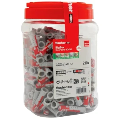 Imagen de fischer 570550 DuoPower Big Pack/BigBox, Rojo, 10 x 50