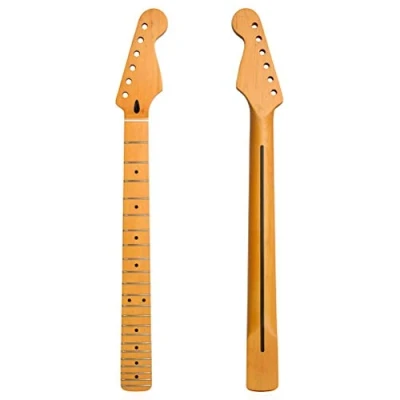 Imagen de Merkts cuello de guitarra, repuesto guitarra eléctrica, 22 trastes, diapasón arce, bricolaje, mango arce ST espalda central, accesorio