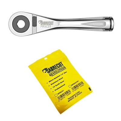 Imagen de 1 x SabreCut MRSC01 Mini Micro Trinquete 1/4 &quot;Hex Acero inoxidable Profesional 72 Dientes Llave de carraca manual