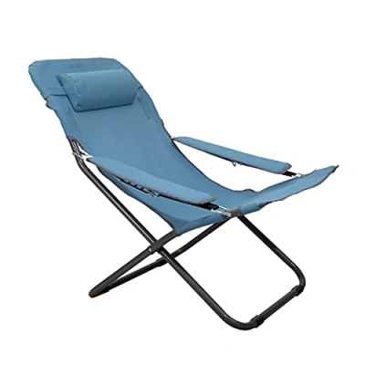 Imagen de HOMECALL Silla de camping plegable con respaldo ajustable textileno, Azul