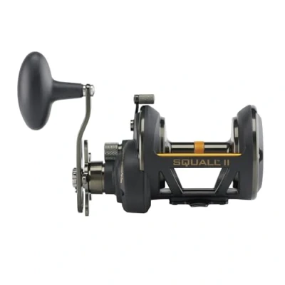 Imagen de Penn Squall II Star Drag SQLII40SD Carrete de Pesca Convencional, Color Negro y Dorado