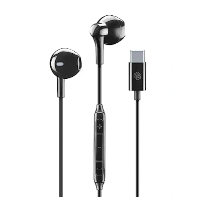 Imagen de Auriculares de botón Music Sound Cápsula, Micrófono Integrado, Control Remoto USB‑C, Negro