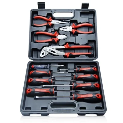 Imagen de CCLIFE 12 Piezas Juego Destornilladores y Alicates, con Phillips Plano alicate universales Tenaza Extensible de Pico loro Alicates Punta Corte Diagonal
