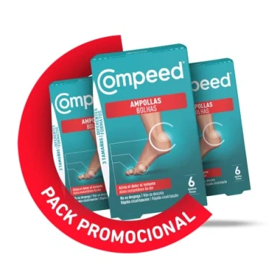 Imagen de COMPEED Ampollas Surtido, Apósitos Hidrocoloides Contra Rozaduras, Pack 3 x 6 uds.