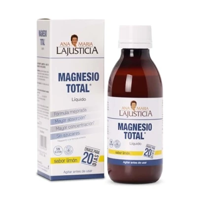 Imagen de ANA MARIA LAJUSTICIA Magnesio Total 200 ml Sabor Limón, Ayuda a Suplementar Dietas Pobres en Magnesio, Para Salud del Esqueleto y Musculatura