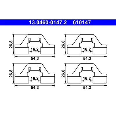 Imagen de Kit d&#039;accessoires, plaquette de frein à disque ATE 13.0460 0147.2