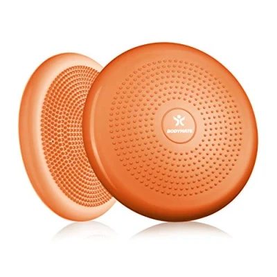Imagen de BODYMATE cojín de Equilibrio con bombín, diámetro 34 cm propioceptivo, inestable, Hinchable Entrenamiento Tronco, Espalda, Fitness, rehabilitación, coordinación
