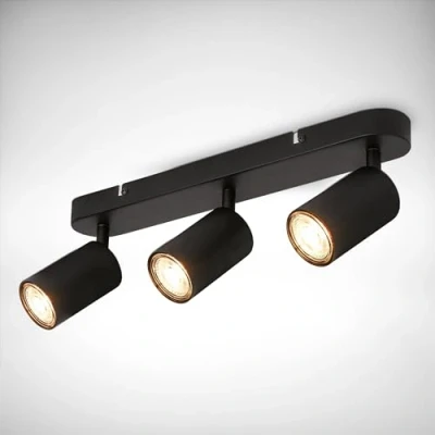 Imagen de B.K.Licht lámpara de techo giratoria, GU10, 3 luces, salón, dormitorio, cocina, plafon, 39 cm longitud, Blanco