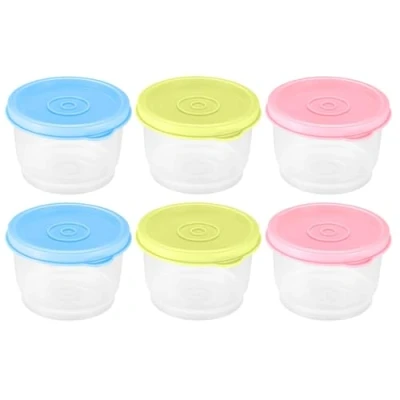 Imagen de Recipientes para Salsas Pequeños,6 PCS Herméticos con Tapa Pequeños Tarros de Plástico y Reutilizables Sopas Condimentos(160 ML)