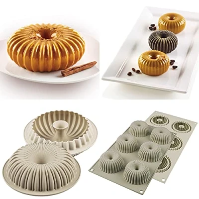 Imagen de silikomart Set 2 Moldes de Silicona Mini Raggio, Gris