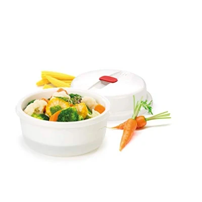 Imagen de Tescoma Olla Vapor Purity Microwave, Blanco, 23.9x20.9x13.9 cm