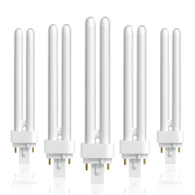 Imagen de HeatingLux 26W G24d 3 Bombillas PLC Tubo, 2 Pines Luz blanca 6500K CFL Lámpara, 1600LM, Fluorescentes de Bajo Consumo, No Regulable, Pack 5