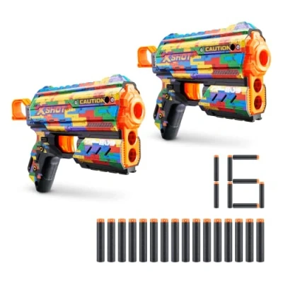 Imagen de XShot Skins Flux, Striper, Foam Dart Blaster (2 Blasters, 16 Darts) Air Pocket Technology, Major Brand Compatible, Toy for Kids, Teens, Adults, Frustration Free Packaging