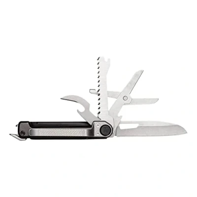 Imagen de Gerber Navaja de bolsillo Con 7 funciones, Multiherramienta hoja lisa, tijeras y sierra, ArmBar Scout, Gris/Plata, Acero inoxidable/Aluminio, 1064399