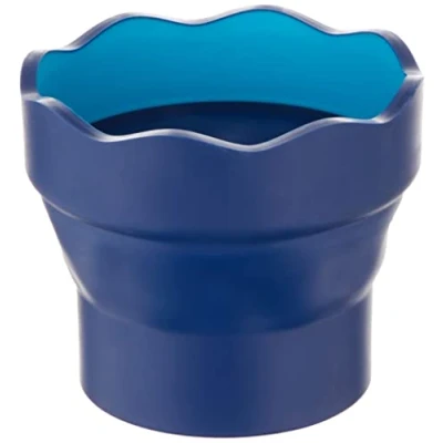 Imagen de Faber Castell 181510 Vaso para el agua Clic &amp; Go plegable fácil de guardar, color azul