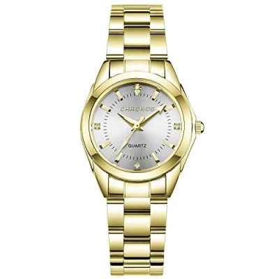 Imagen de RORIOS Reloj de Mujer Analogico Cuarzo con Correa en Acero Inoxidable Impermeable Moda Relojes Pulsera para Mujeres Elegante Vestir