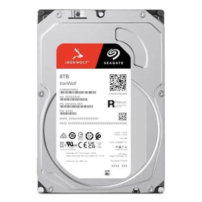 Imagen de Seagate IronWolf, 8 TB, NAS, Disco Duro Interno, HDD, CMR 3.5&quot; SATA 6 GB/s, 7200 RPM, caché de 256 MB para Almacenamiento Conectado a Red Raid, 3 años Rescue (ST8000VN002)