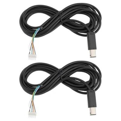 Imagen de YINETTECH Cable de Repuesto para Reparación Consolas Juegos 2 Unidades 10 Pies 3 M con 6 Pines Cabecera Compatible Nintendo El Controlador Gamecube GC NGC