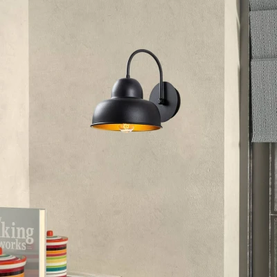 Imagen de Aplique Cúpula Doble Cuello de Cisne Berkton Metal Negro Menzzo