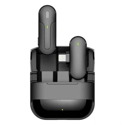 Imagen de HUACAM micrófono Lavalier inalámbrico con funda de carga portátil, iPhone 70 pies para grabación video, vlogging, YouTube, entrevista, 6 horas duración la batería y