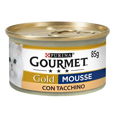Imagen de Purina Gourmet Gold Mousse Comida húmeda para Gatos con Pavo, 24 latas de 85 g