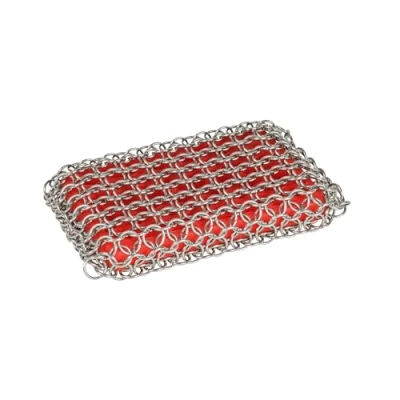 Imagen de LODGE ACM10R41 Almohadilla de fregado, Acero Inoxidable Silicona, Rosso