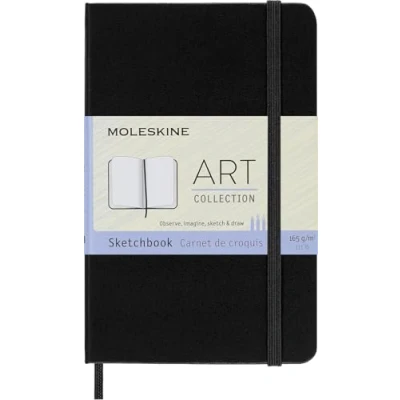 Imagen de Moleskine Cuaderno para Bocetos y Dibujos, Álbum de Dibujo A3, Tapa Dura, Papel Adecuado Acuarelas, Temple Carboncillo, Tamaño Bolsillo 9 x 14 cm, Negro, 80 Páginas