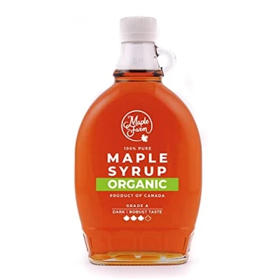 Imagen de Jarabe de arce BIO Grado A (Dark, Robust taste) 500 ml (660 g) Miel biológico Sirope Organic maple syrup