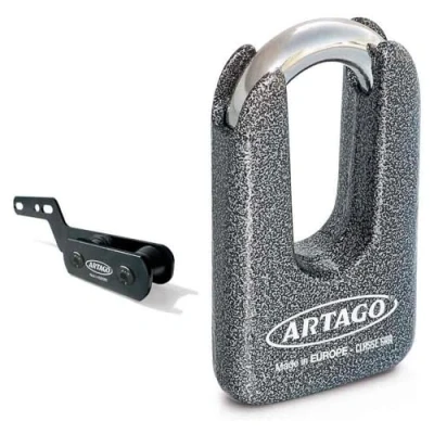 Imagen de Artago 69T3 Pack Candado Antirrobo Disco Alta Seguridad + Soporte para Kawasaki Z900, Homologado Sra, Sold Secure Gold, ART4