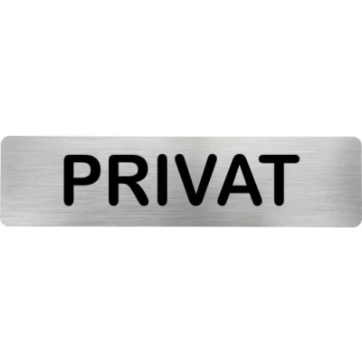 Imagen de MovilCom® Señal de acero inoxidable PRIVAT Placa Puerta EN CATALAN informativa Cartel 200X50mm