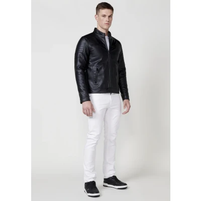 Imagen de Koroshi Chaqueta de cuero sintético, Hombre, Talla: 3XL, Black