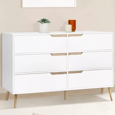 Imagen de IDMarket Helsinki Cómoda 6 cajones (115 cm), color blanco