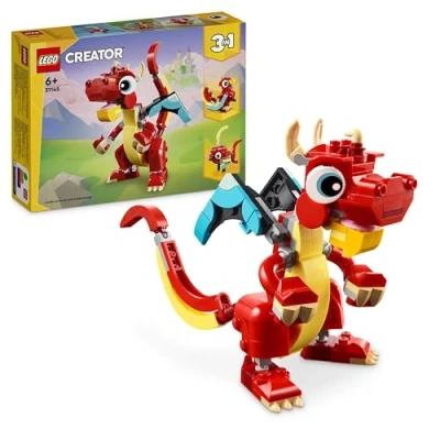 Imagen de Lego Creator 3 en 1 Dragón Rojo de Juguete Convertible Figura Pez o Ave Fénix, Juego Infantil Animales como Regalo para Niños y Niñas 6 Años Más Temática Año Nuevo Chino 31145