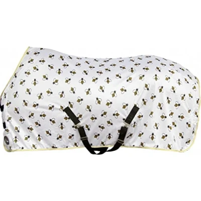 Imagen de HKM Bee 1243 Manta para Caballo (145 cm), Color Blanco y Amarillo